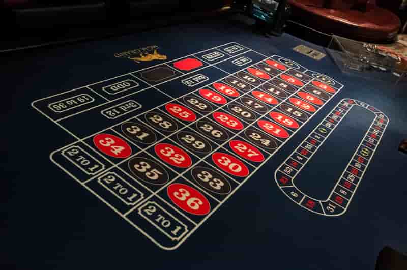 Table game in casino with two zeros