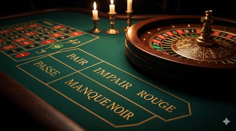 French Roulette table with La Partage rule