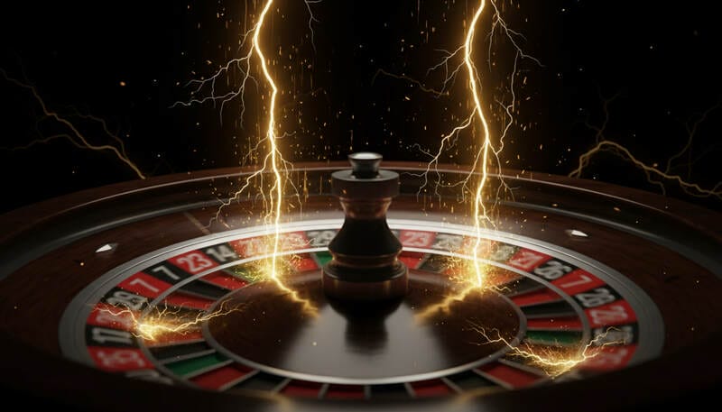 Lightning Roulette with golden multipliers